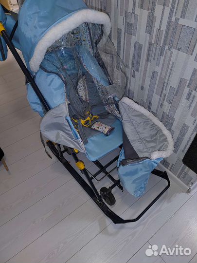 Детские санки с колесами бу