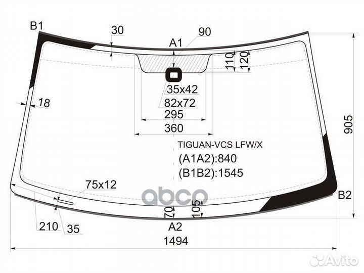 Стекло лобовое + дд volkswagen tiguan 07-16 TIG