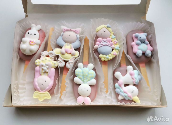 Кейкпопсы-эскимо, пирожные