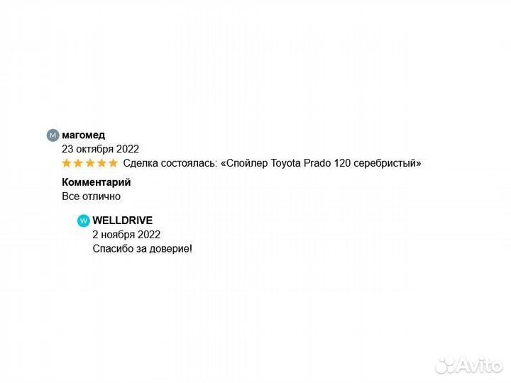 Спойлер Toyota Prado 120 серебристый