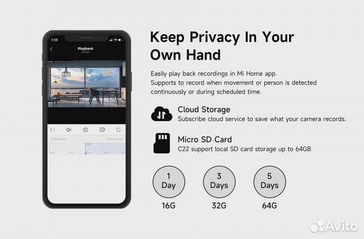 IP камера Imilab 360 Home Camera 5MP/3K Wi-Fi 6 C2