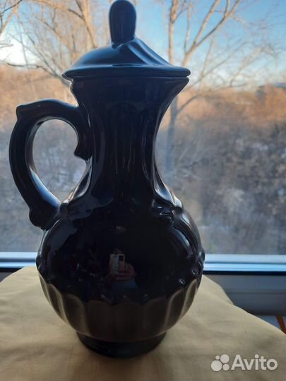 Кувшин глиняный с крышкой винтажный СССР