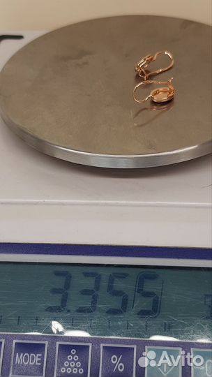 Золотые серьги 583 проба камея СССР