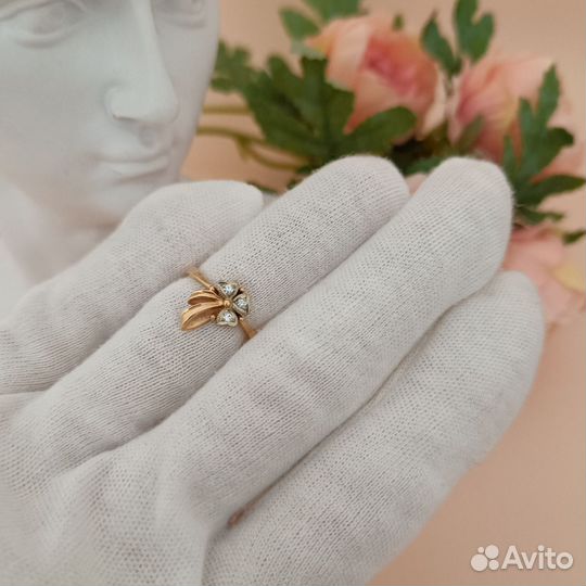 Золотое кольцо с бриллиантами, СССР, 583 проба