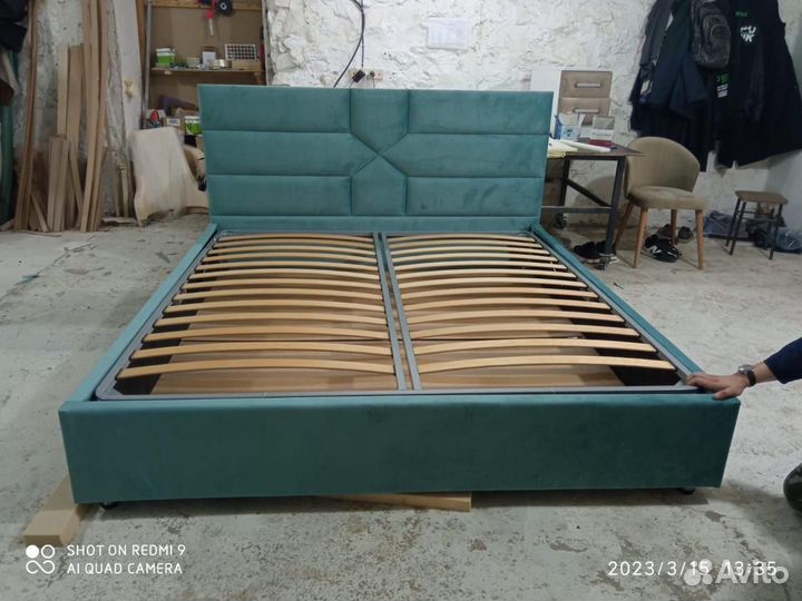 Кровать с мягким изголовьем 160 200 без матраса