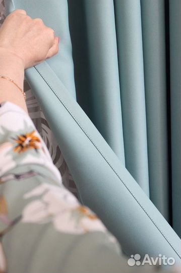 Готовые Шторы Блэкаут (светло-бирюзовый)