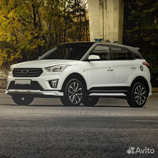 Накладки на пороги Hyundai Creta 2016-2020