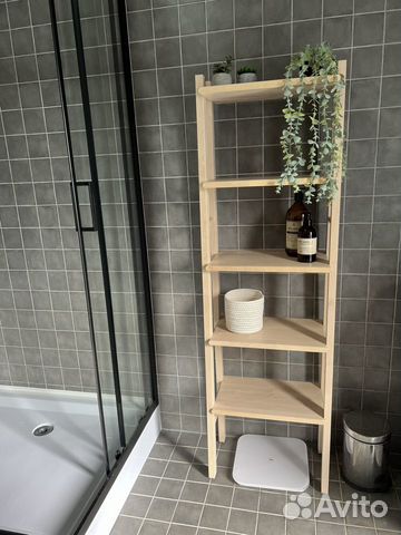 Стеллаж IKEA деревянный скандинавский стиль
