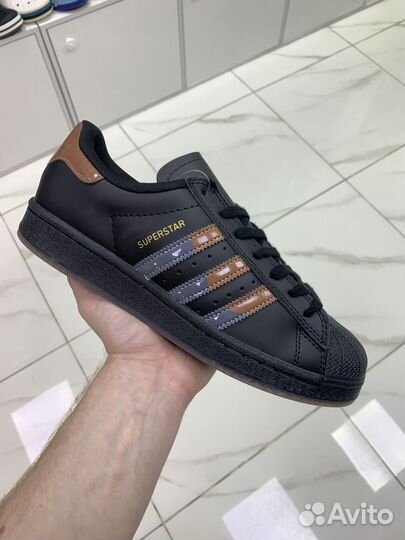 Кроссовки adidas superstar x dime чёрные