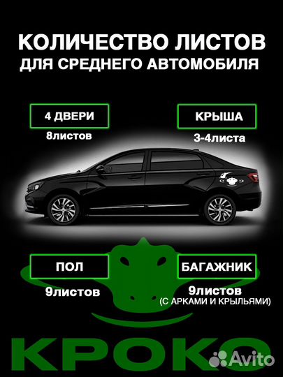 Вибродемпфер Кроко 2мм 75*46см