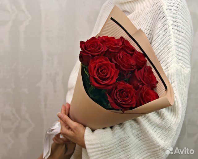 Букет из 9 красных роз premium 40-50 см (Эквадор)