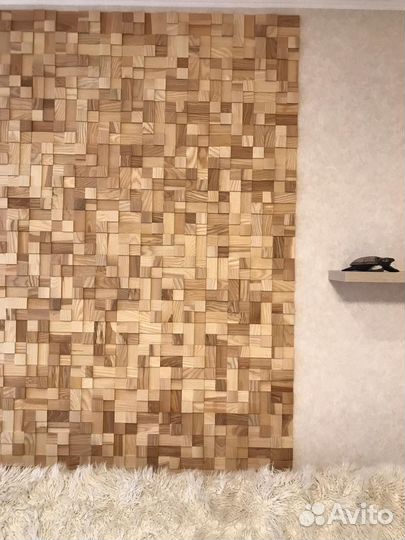 Деревянная мозайка для интерьера