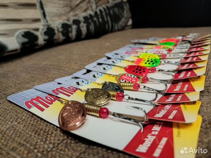 Блесна mepps №3 набор 15шт зелёные