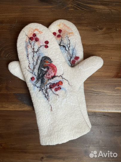 Варежки валяные