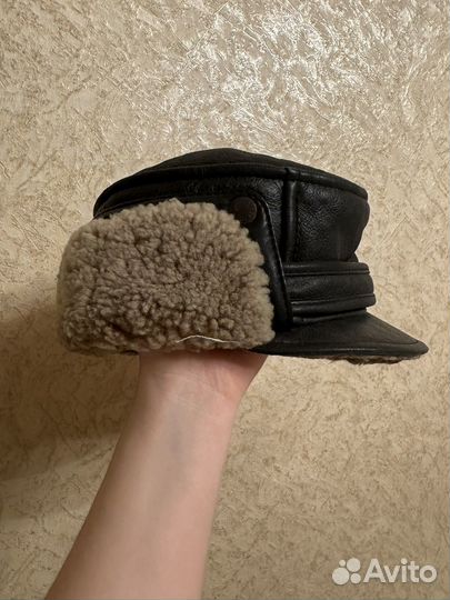 Шапку кожаная мужская