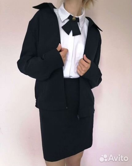 Полицейская форма школьная, китель и юбка-карандаш