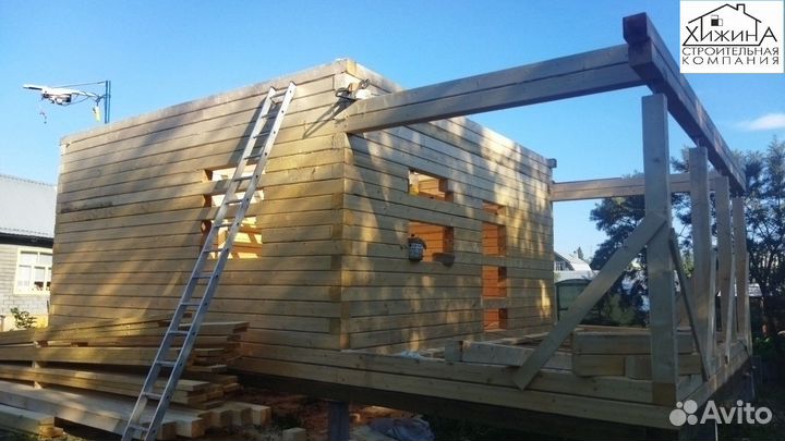 Срубы дома из бруса 6х6 с террасой строительство