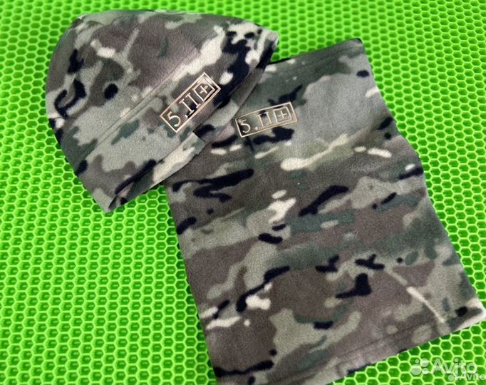 Шапка шарф 5.11 мультикам. Комплект шапка и бафф