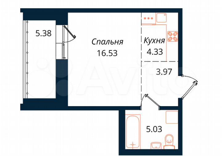 Квартира-студия, 35,2 м², 11/18 эт.