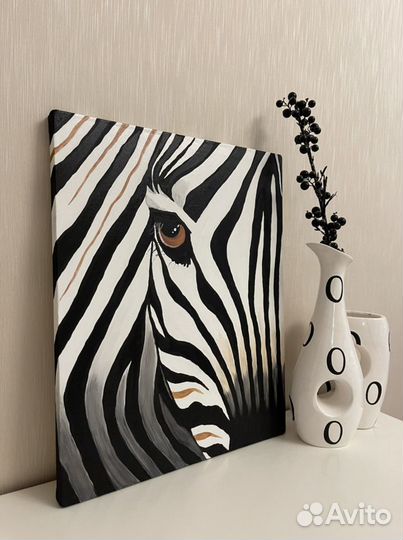 Картина маслом на холсте «Зебра» 40*50