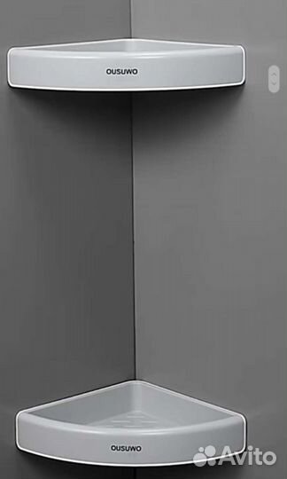 Полка настенная угловая для ванной и кухни