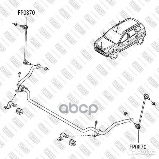 Тяга/стойка стабилизатора FP0870 fixar
