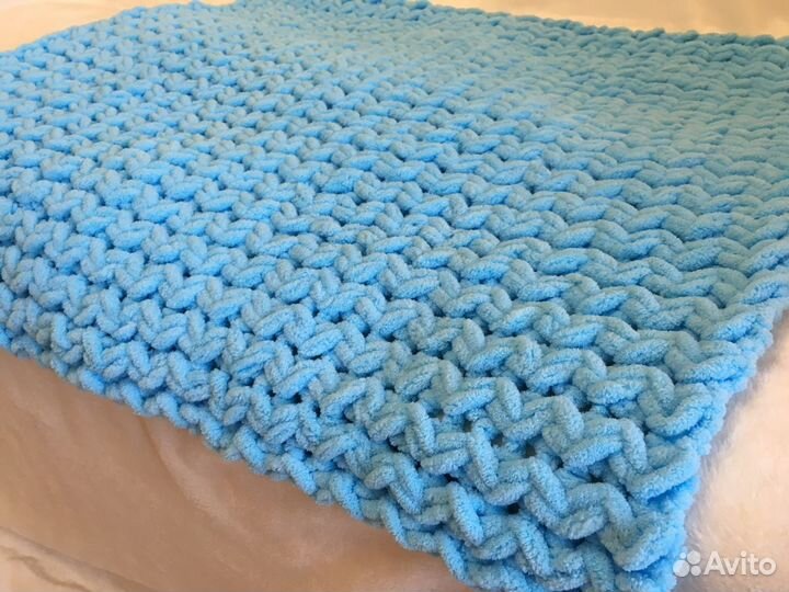 Детский плюшевый плед из пряжи Alize Puffy (Ализе