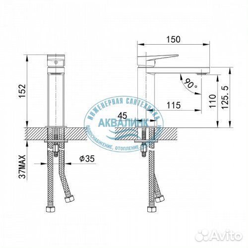 Смеситель для раковины iddis Bridge brdsb00i01