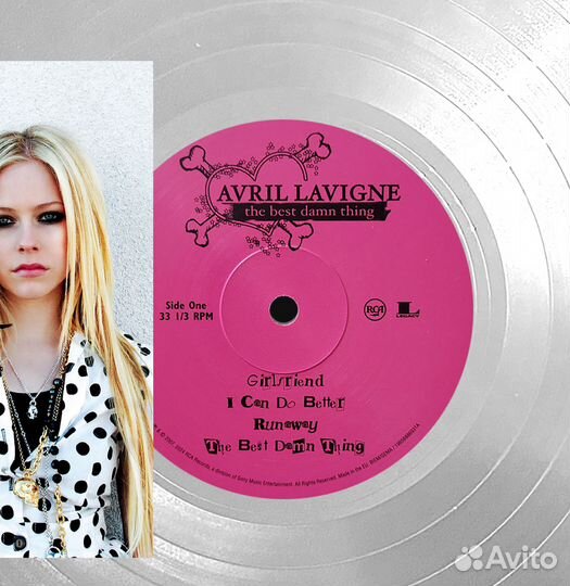 Avril Lavigne платиновый винил с автографом декор