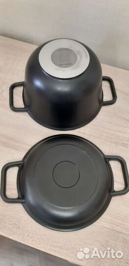 Нева-металл казан кастрюля с крышкой антипригарный