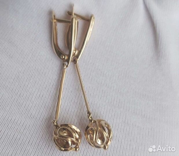 Золотые сережки 585 пробы