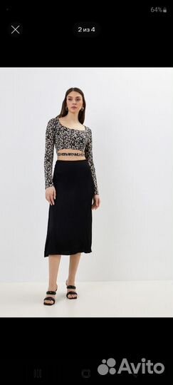 Лонгслив кофта кроп-топ леопард