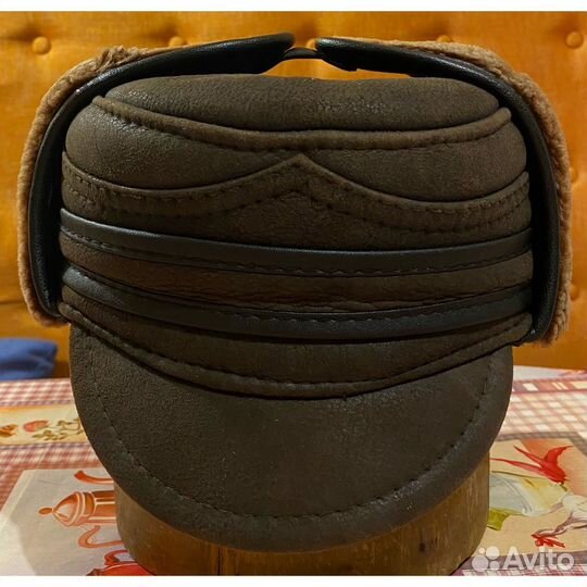 Кепи замшевая с мехом