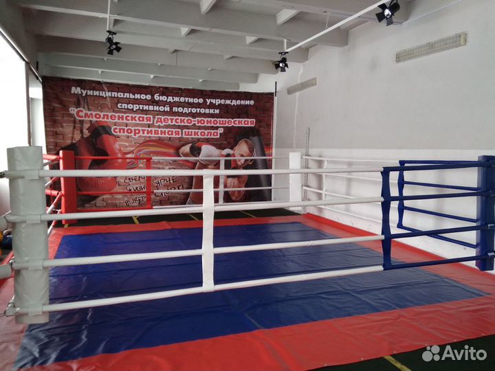 Канаты бело-синего цвета для боксерского ринга