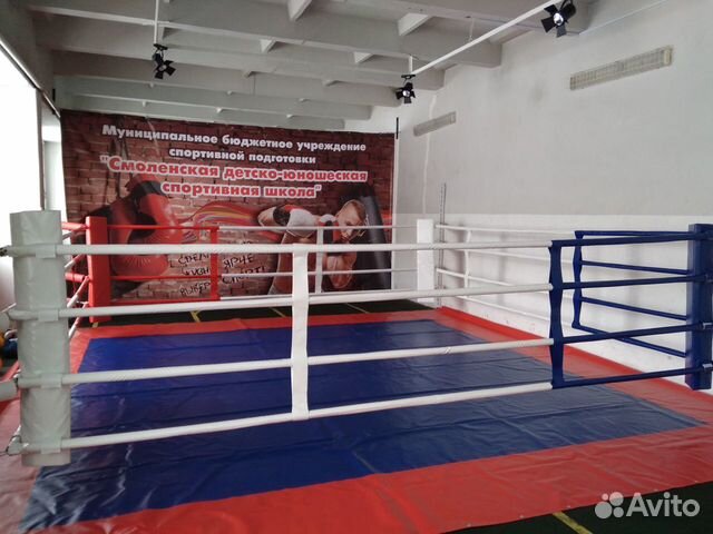 Канаты бело-синего цвета для боксерского ринга