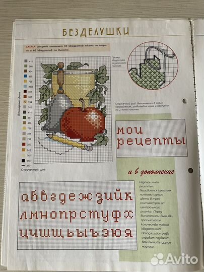 Пяльца деревянные. Мулине. Схемы. Канва