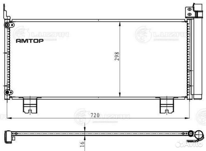 Luzar lrac1945 Радиатор кондиционера для а/м Lexus