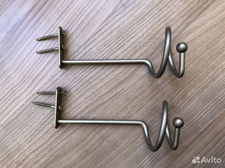 Крючки держатели для штор, золото антик спираль