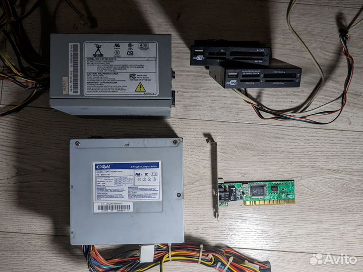 Запчасти от пк картридер, ethernet, блок питания