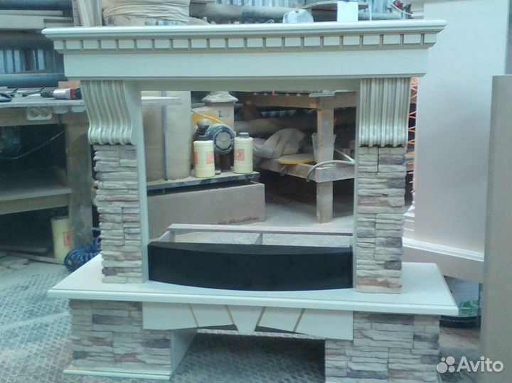 Камин электрический каменный