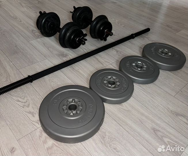 Гантели, гриф, блины