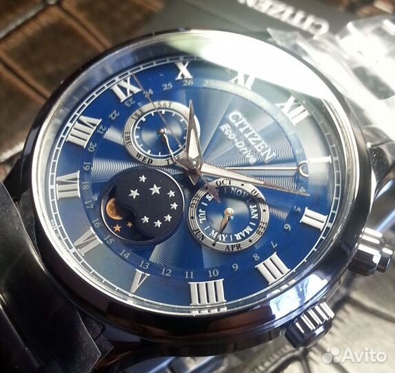 Шикарные Citizen Moonphase/сапфир/Made in Japan