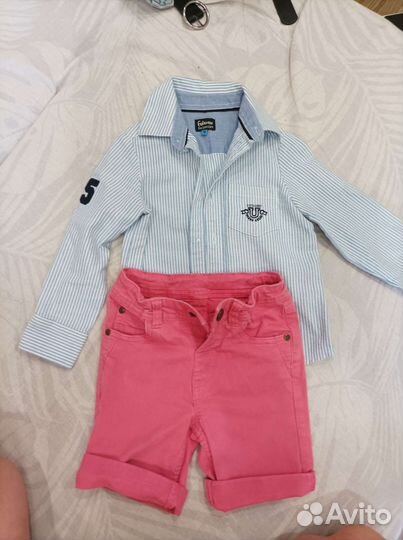 Рубашка и джинсовые шорты 98 размер