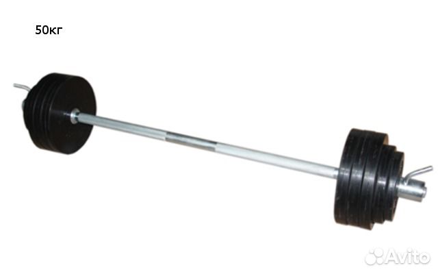 Штанга 50 кг прямая с обрезиненными дисками