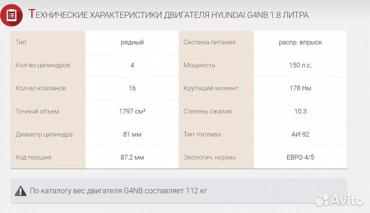 Двигатель Новый hyundai G4NB 1.8