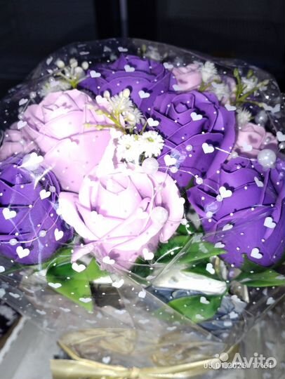 Цветы из мыльных роз