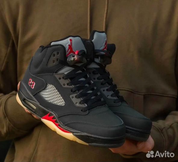 Nike air jordan 5 gore tex off noir