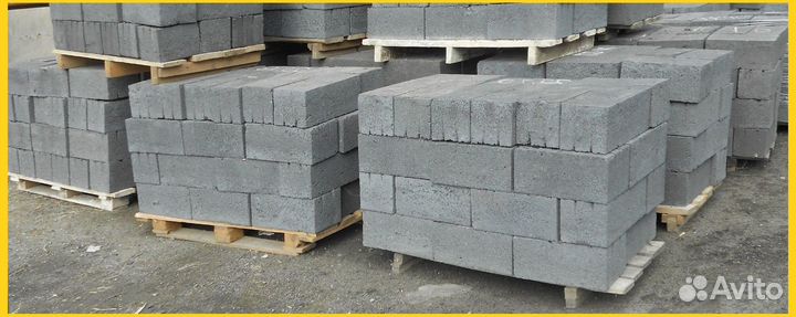 Керамзитобетонный блок полнотелый