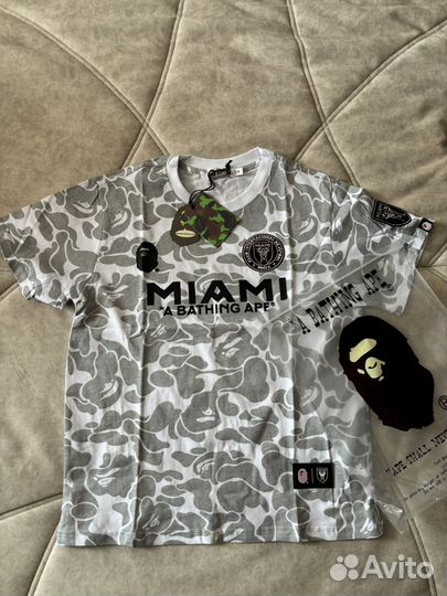 Футболка bape x inter miami белая