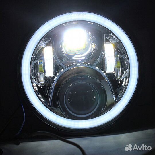 Линза 7 дюймов LED хромированная